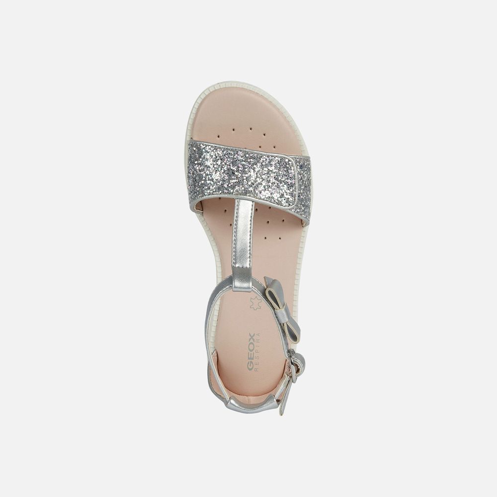 Sandalias Geox Menina Prateadas - Karly - GSOLX0396